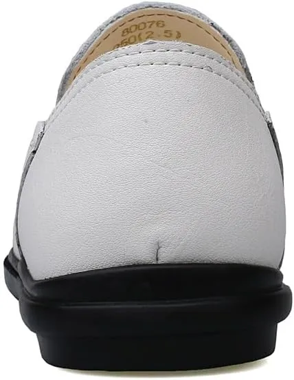 Mens Loafers Round Toe Vegan Leather Loafer Shoes Anti-Slip Flat Heel Comfortable Prom Slip-on