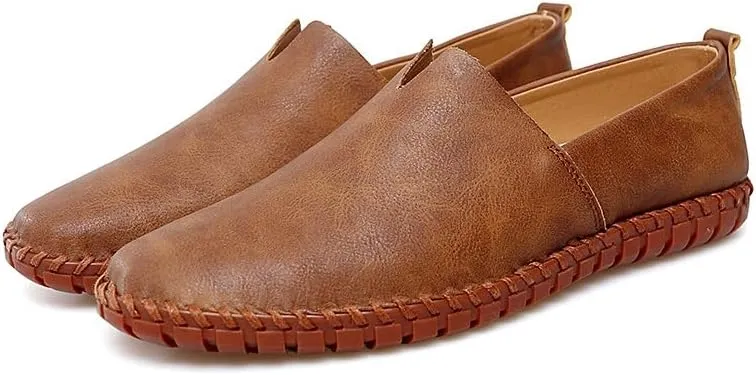 Men's Loafers Vegan Leather Stitching Details Smoking Shoes Comfortable Anti-Slip Flat Heel Party Prom Slip-on
