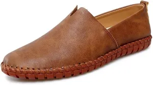 Men's Loafers Vegan Leather Stitching Details Smoking Shoes Comfortable Anti-Slip Flat Heel Party Prom Slip-on