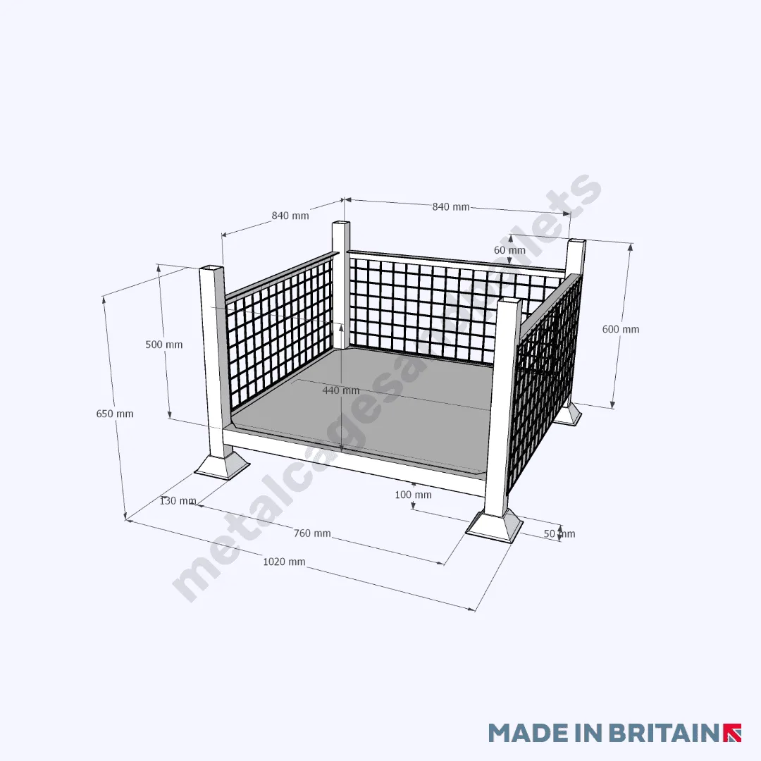 Metal Stillage Cage With Open Front