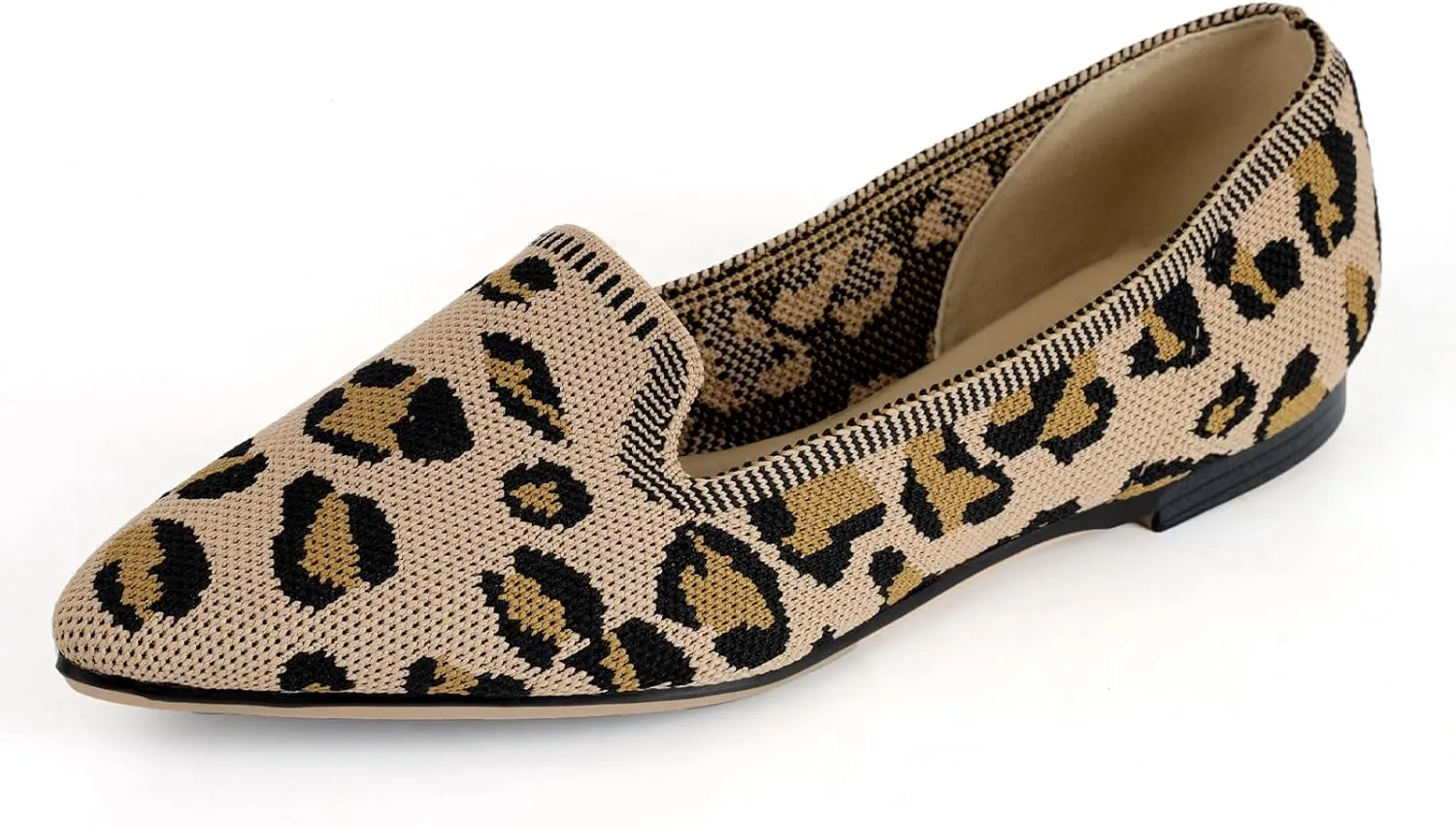 MUSSHOE Flats Shoes for Women Slip on Ballet Flats Dress Shoes Knit Flats Pointed Toe Flat Shoes for Women Comfortable Dressy Women Shoes