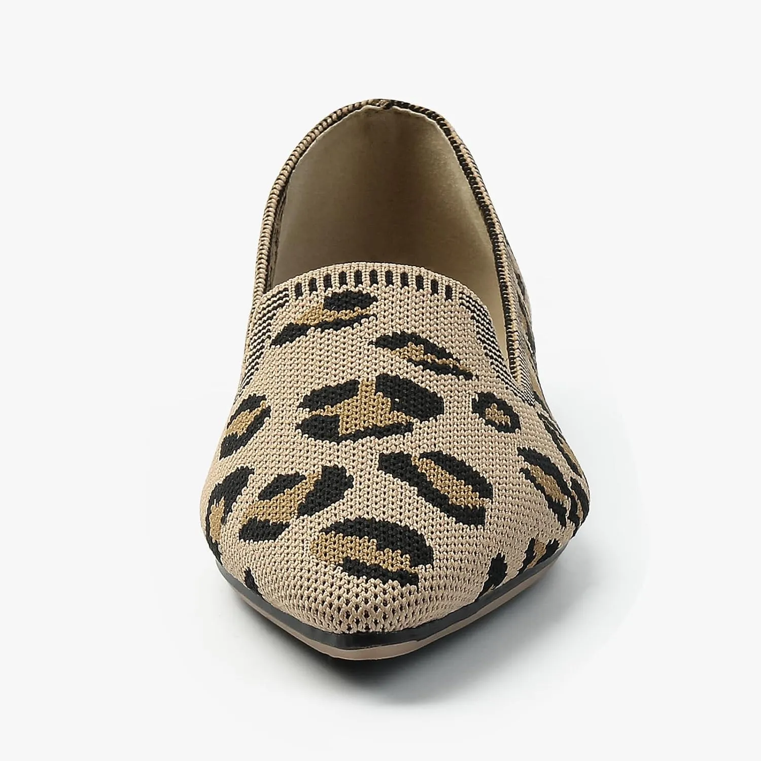MUSSHOE Flats Shoes for Women Slip on Ballet Flats Dress Shoes Knit Flats Pointed Toe Flat Shoes for Women Comfortable Dressy Women Shoes