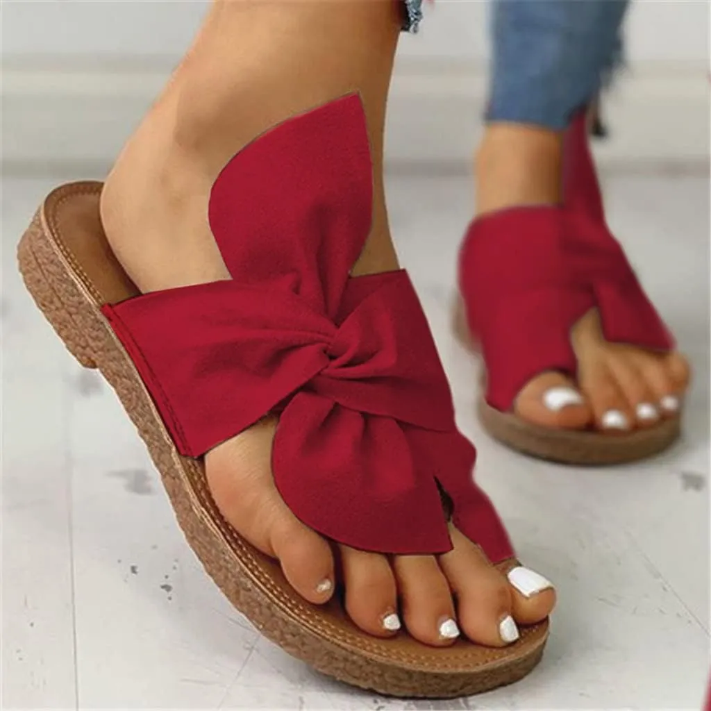 oiangi Sandals Women Dressy Summer Flat Bow Straps Slip on Slipper Leopard Print Slides Lightweight Comfy Outdoor Ladies Beach Travel Shoes Sandalias