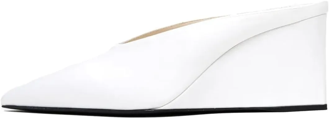 Pazzion Women's Closed Pointed Toe Mid Low Heel Clogs Mule Slip On Wedges Slides Sandals Casual Daily Slippers Shoes Size 4-16 US