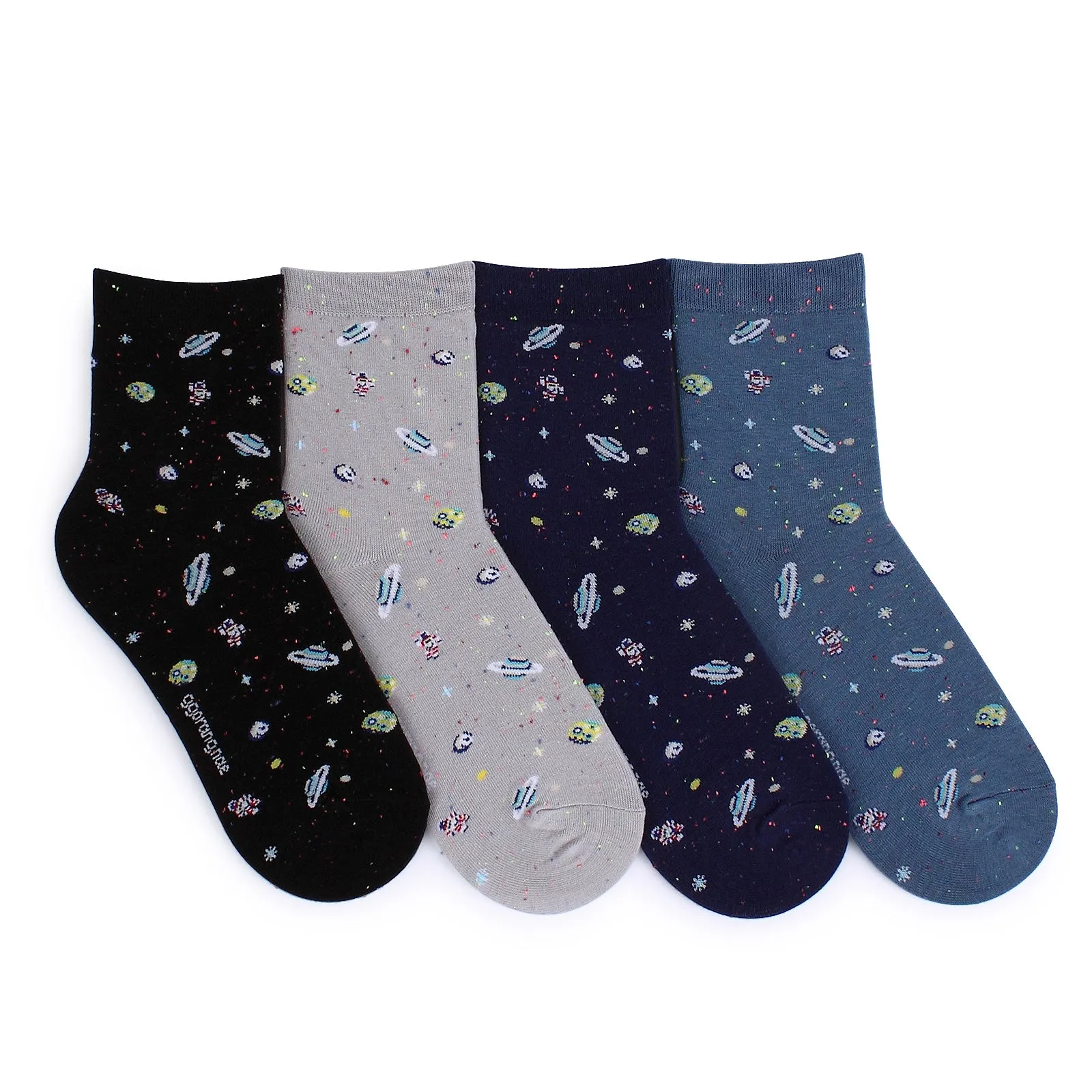 Real Space Crew Socks (4 Pairs) Women Galaxy Socks star Girls Fashion  EJ14