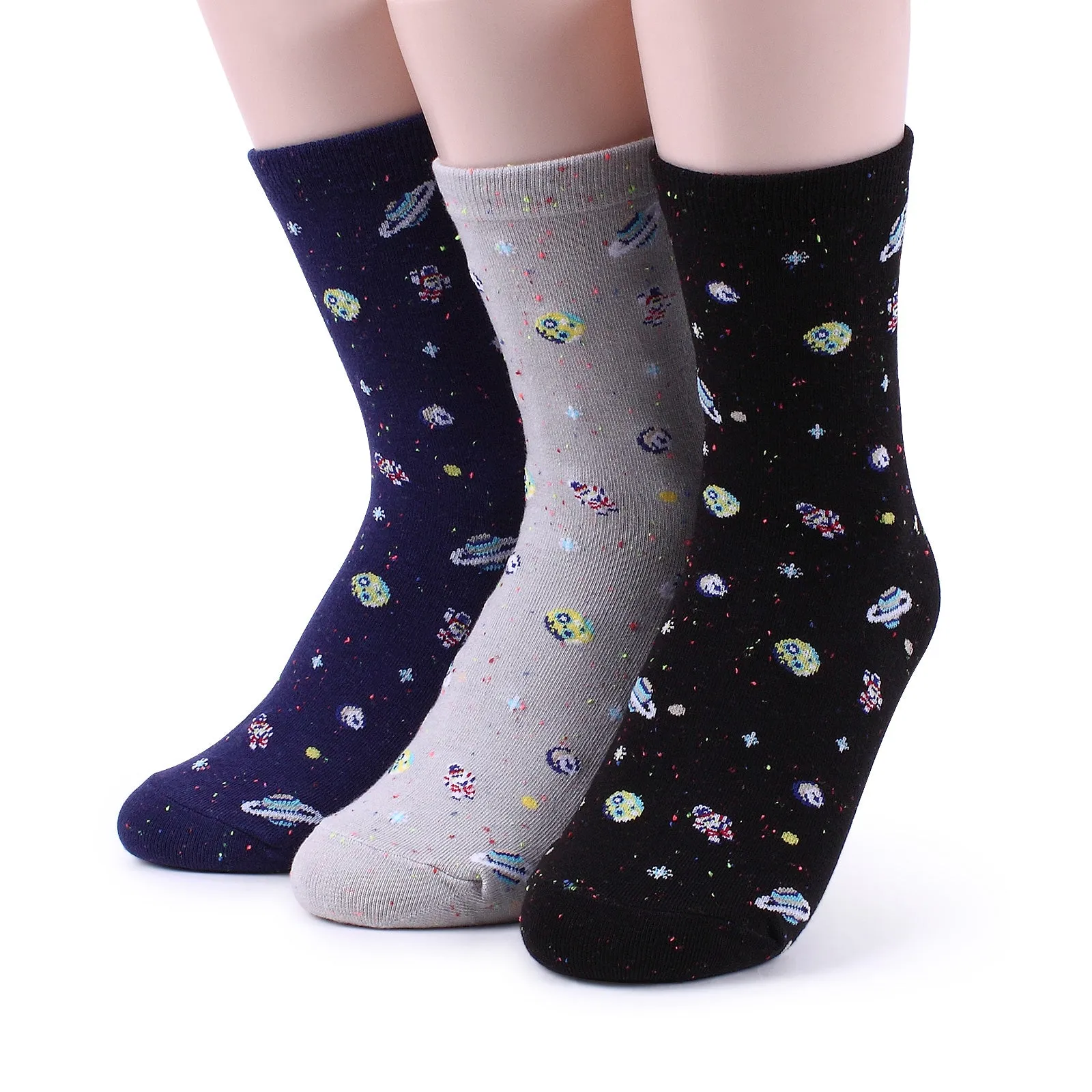 Real Space Crew Socks (4 Pairs) Women Galaxy Socks star Girls Fashion  EJ14