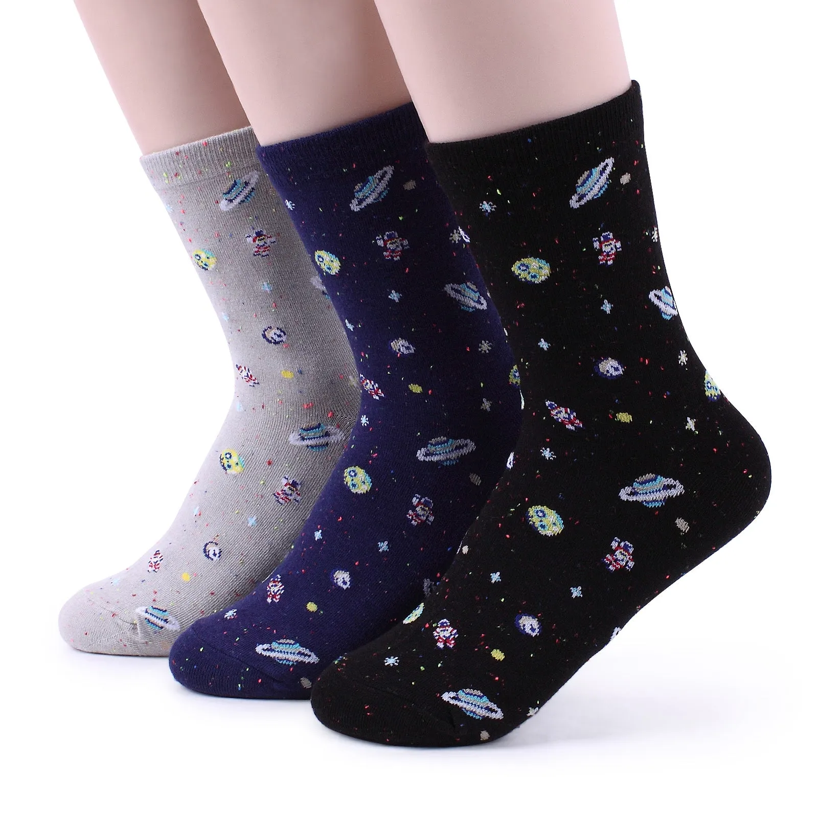 Real Space Crew Socks (4 Pairs) Women Galaxy Socks star Girls Fashion  EJ14