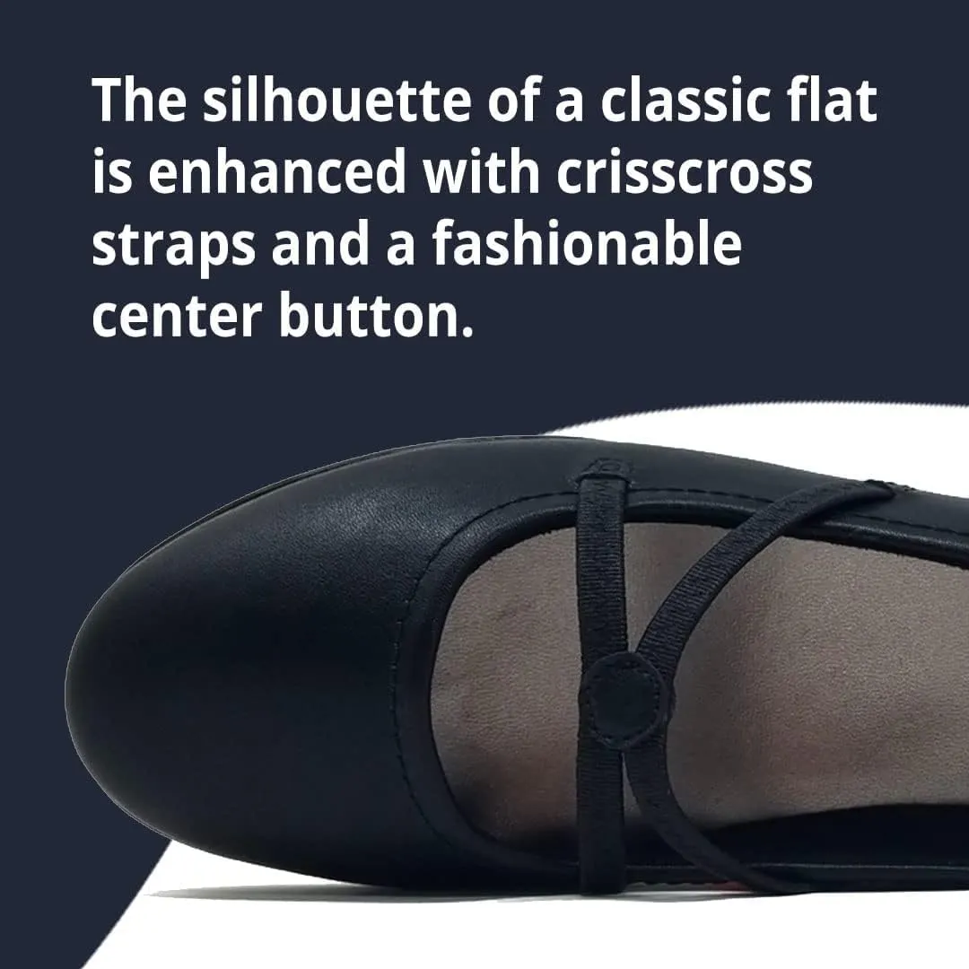 SAGEFINDS Crisscross Flats for Women| Slip-On Ballet Shoes | Flexible Nonskid Sole | Comfortable Rounded Toe
