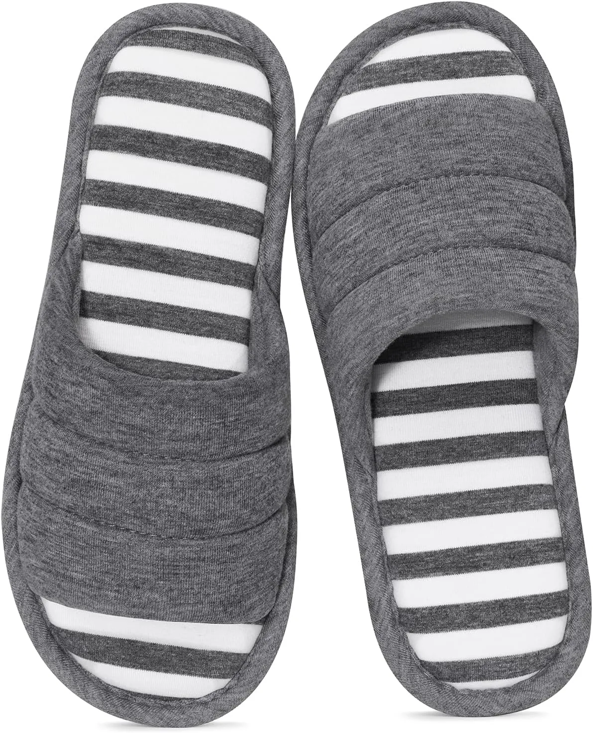 shevalues Open Toe House Slippers for Women Men Soft Cotton Indoor Shoes Memory Foam Slip On bedroom Slippers