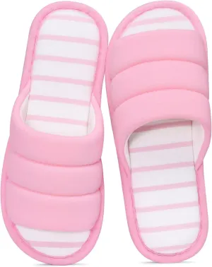 shevalues Open Toe House Slippers for Women Men Soft Cotton Indoor Shoes Memory Foam Slip On bedroom Slippers