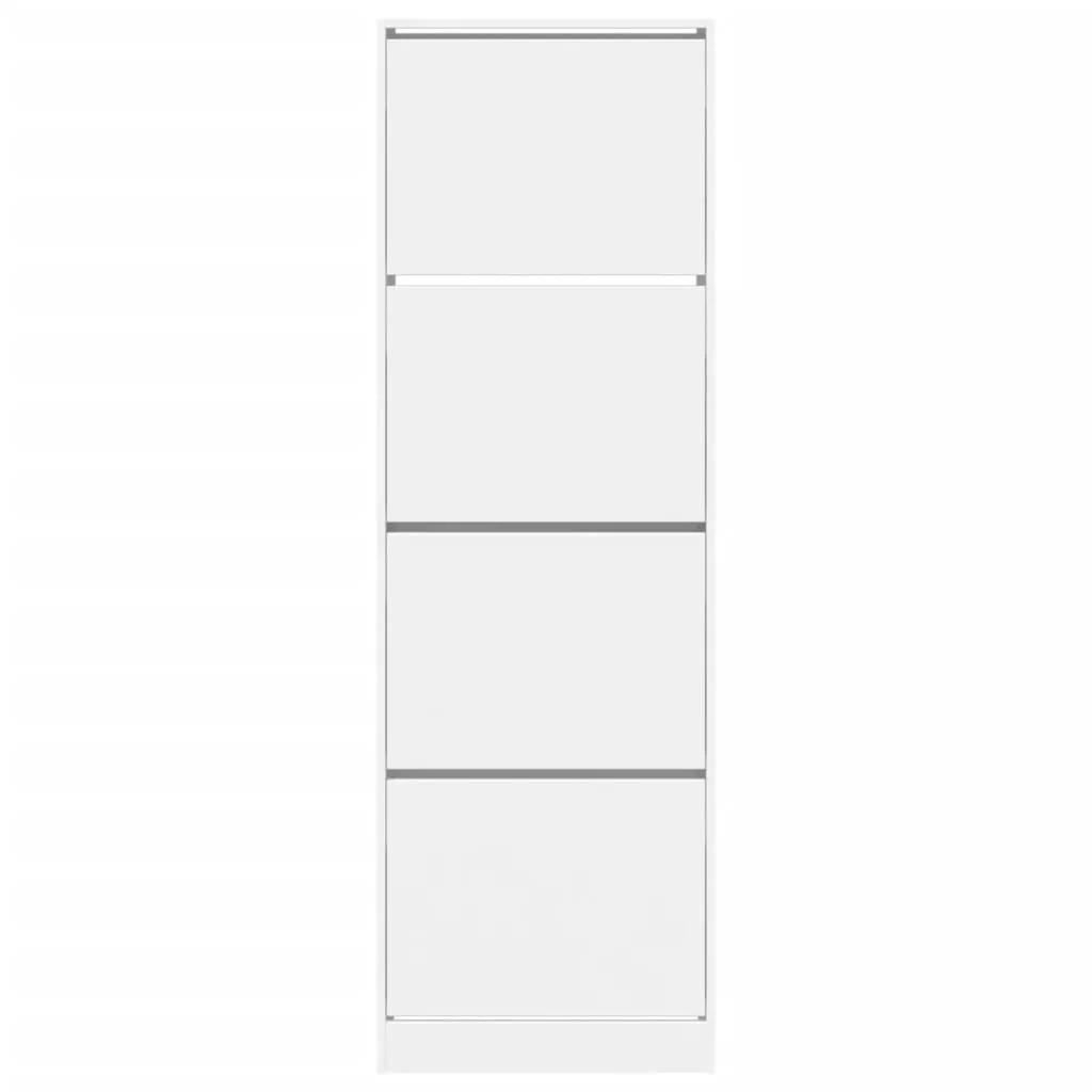 Shoe Cabinet with 4 Flip-Drawers White 60x34x187.5 cm