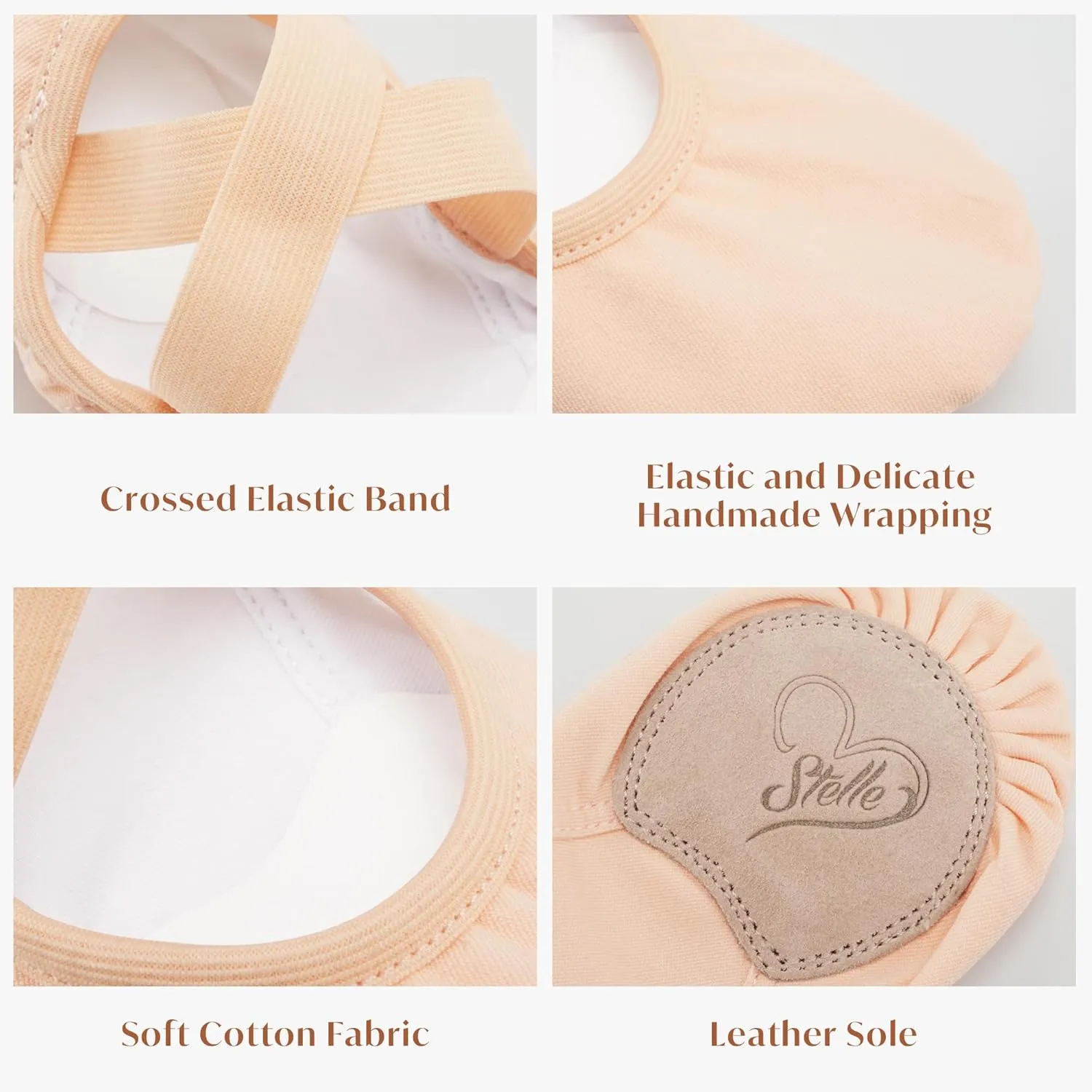 Stelle Ballet Shoes for Women Highly Stretch Canvas Dance Slipper Ballet Mesh Flats Non-Slip Yoga