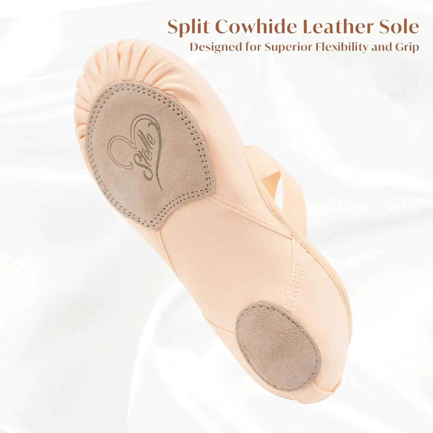 Stelle Ballet Shoes for Women Highly Stretch Canvas Dance Slipper Ballet Mesh Flats Non-Slip Yoga