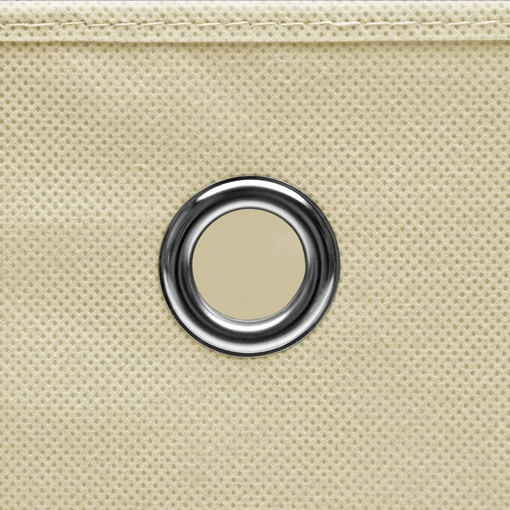 Storage Boxes with Lid 10 pcs Cream 32x32x32 cm Fabric