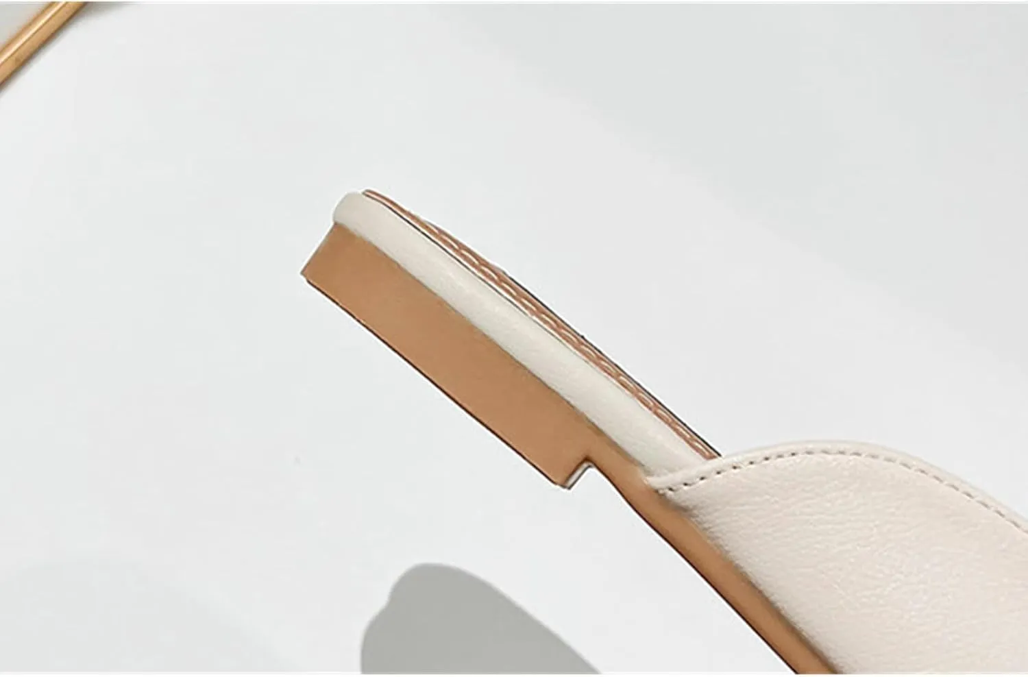 SywzX&xfybz Buckle Mules for Women Round Toe Slippers Backless Flat Mules Slides Mules Shoes Ladies Slip-on Loafers