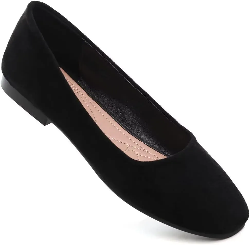 TN TANGNEST Women's Fashion Square Toe Ballet Shoes Comfortable Slip On Flats