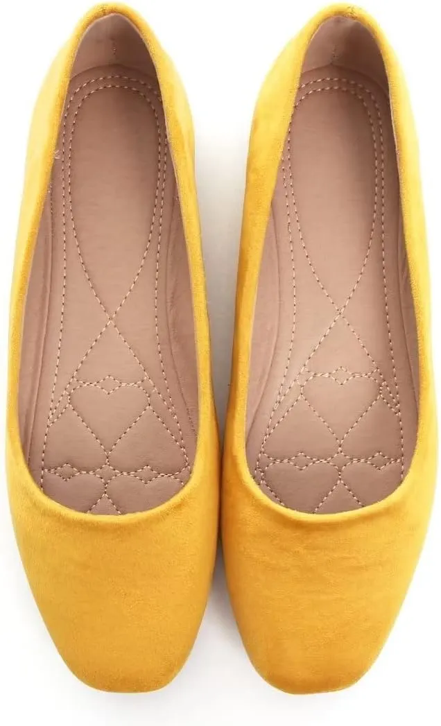 TN TANGNEST Women's Fashion Square Toe Ballet Shoes Comfortable Slip On Flats