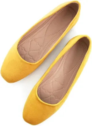 TN TANGNEST Women's Fashion Square Toe Ballet Shoes Comfortable Slip On Flats
