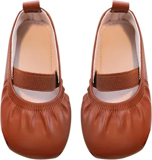 Toddler Ballet Shoes for Girls Soft Leather Ballet Slippers Ballet Shoes Dance Shoes for Girls Square Toe Ballet Flat