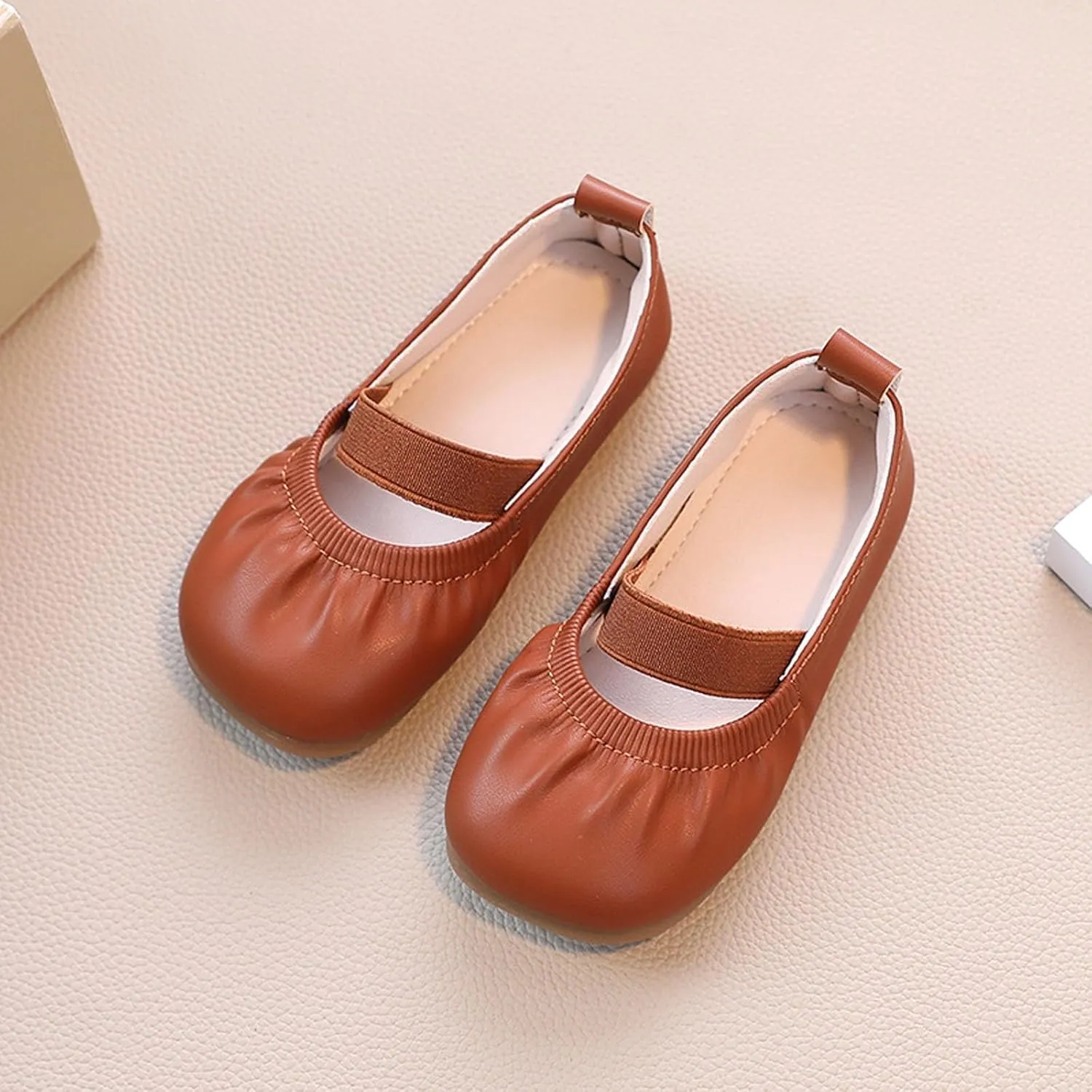 Toddler Ballet Shoes for Girls Soft Leather Ballet Slippers Ballet Shoes Dance Shoes for Girls Square Toe Ballet Flat