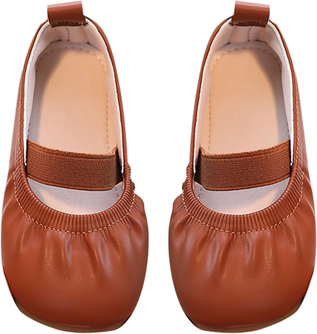 Toddler Ballet Shoes for Girls Soft Leather Ballet Slippers Ballet Shoes Dance Shoes for Girls Square Toe Ballet Flat