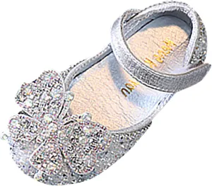 Toddler Flower Girl Dress Shoes Rhinstones Mary Jane Ballet Flats Wedding Party Little Kid Girl Church Shoes