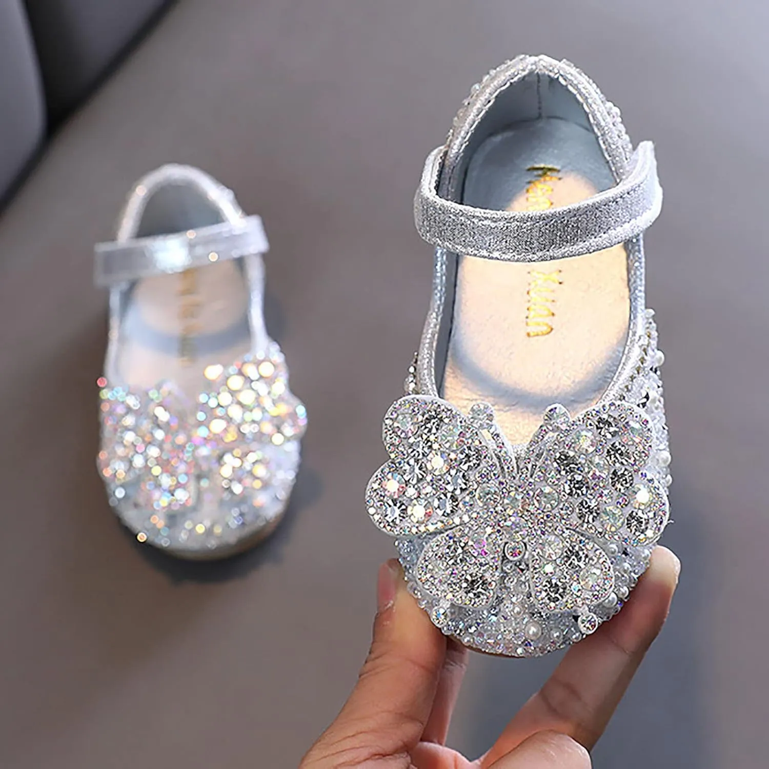 Toddler Flower Girl Dress Shoes Rhinstones Mary Jane Ballet Flats Wedding Party Little Kid Girl Church Shoes