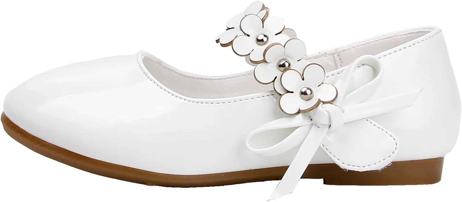 Toddler Girls Dress Shoes Party Wedding Flower School Princess Ballet Flats(Toddler/Little/Big Kid)