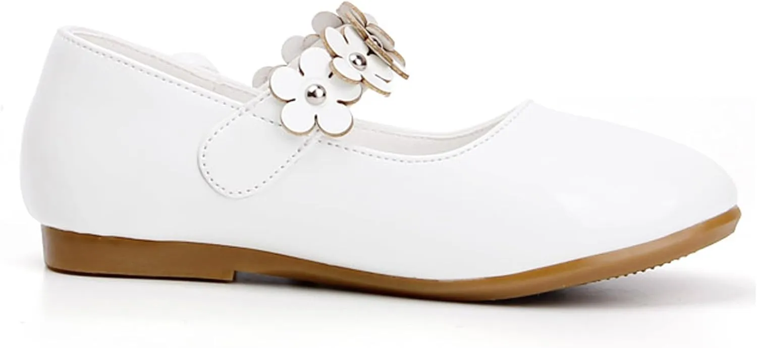 Toddler Girls Dress Shoes Party Wedding Flower School Princess Ballet Flats(Toddler/Little/Big Kid)