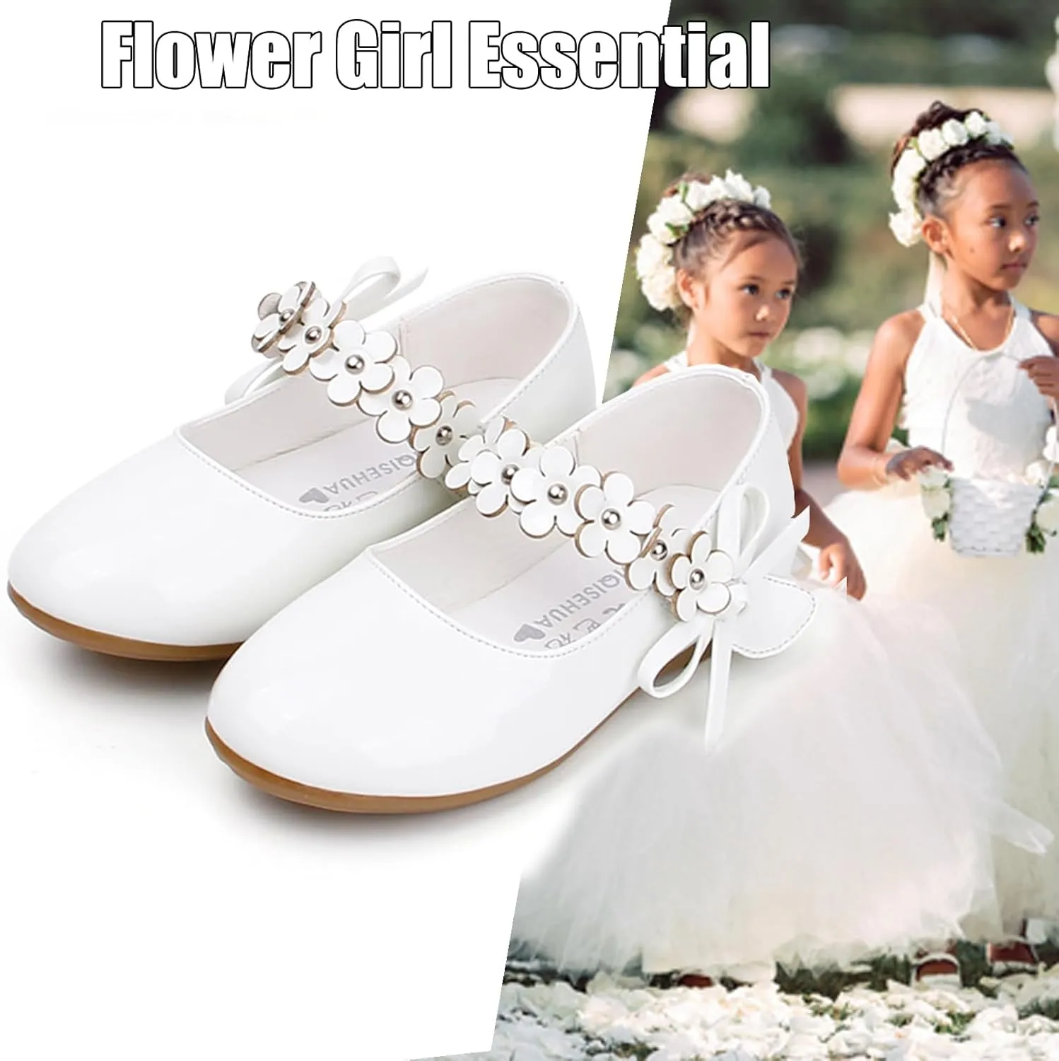 Toddler Girls Dress Shoes Party Wedding Flower School Princess Ballet Flats(Toddler/Little/Big Kid)