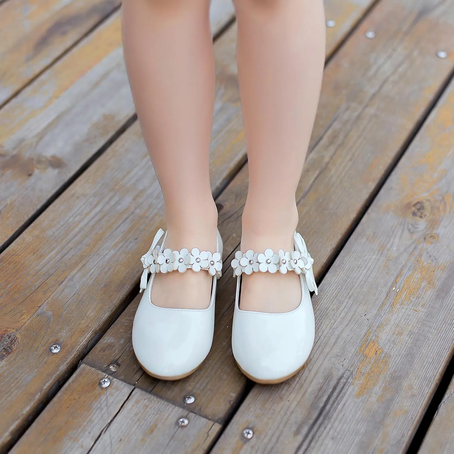 Toddler Girls Dress Shoes Party Wedding Flower School Princess Ballet Flats(Toddler/Little/Big Kid)