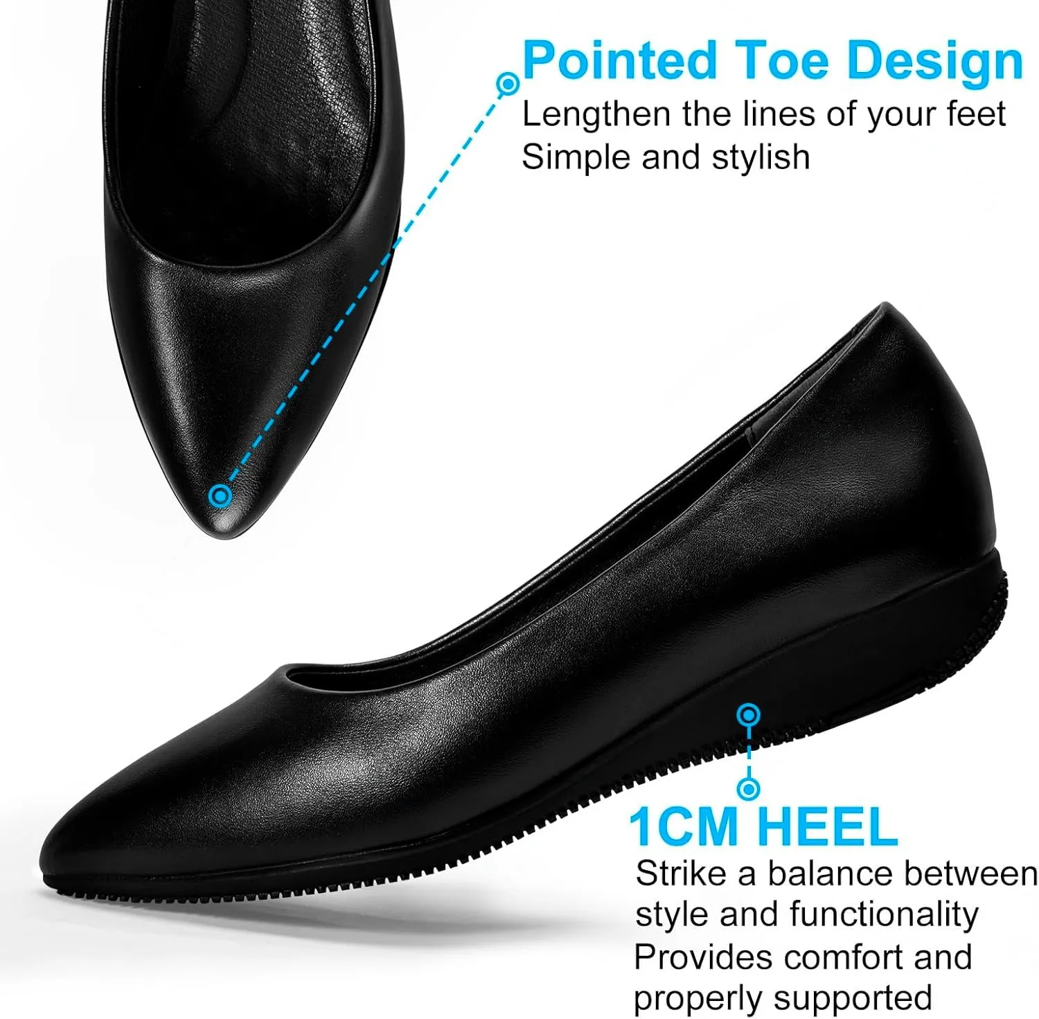 Trakxy Women's Casual Round Toe Office Works Shoe Soft Slip On Flats Shoes Comfort Ballet Casual Dressy Shoes