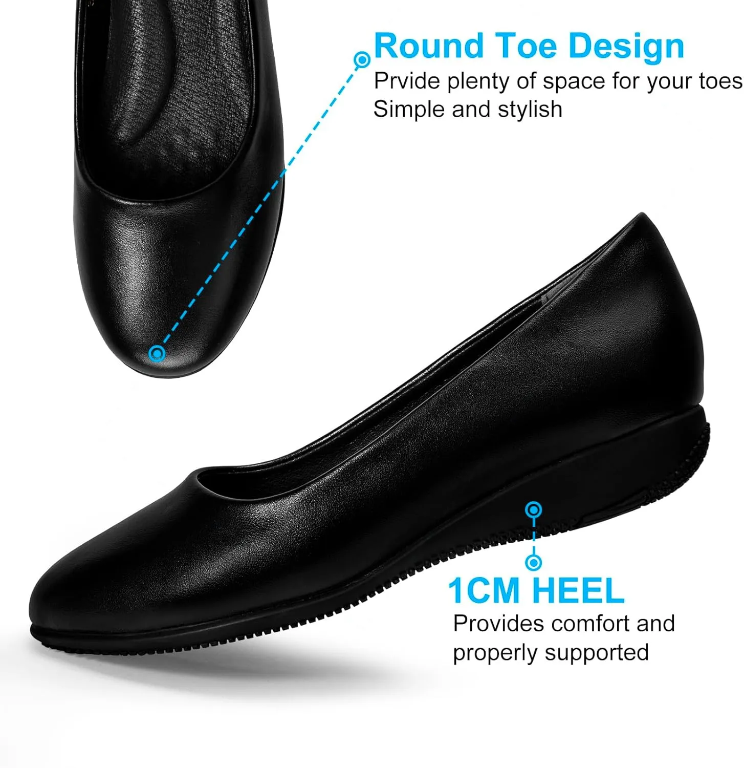 Trakxy Women's Casual Round Toe Office Works Shoe Soft Slip On Flats Shoes Comfort Ballet Casual Dressy Shoes