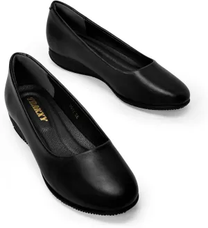 Trakxy Women's Casual Round Toe Office Works Shoe Soft Slip On Flats Shoes Comfort Ballet Casual Dressy Shoes