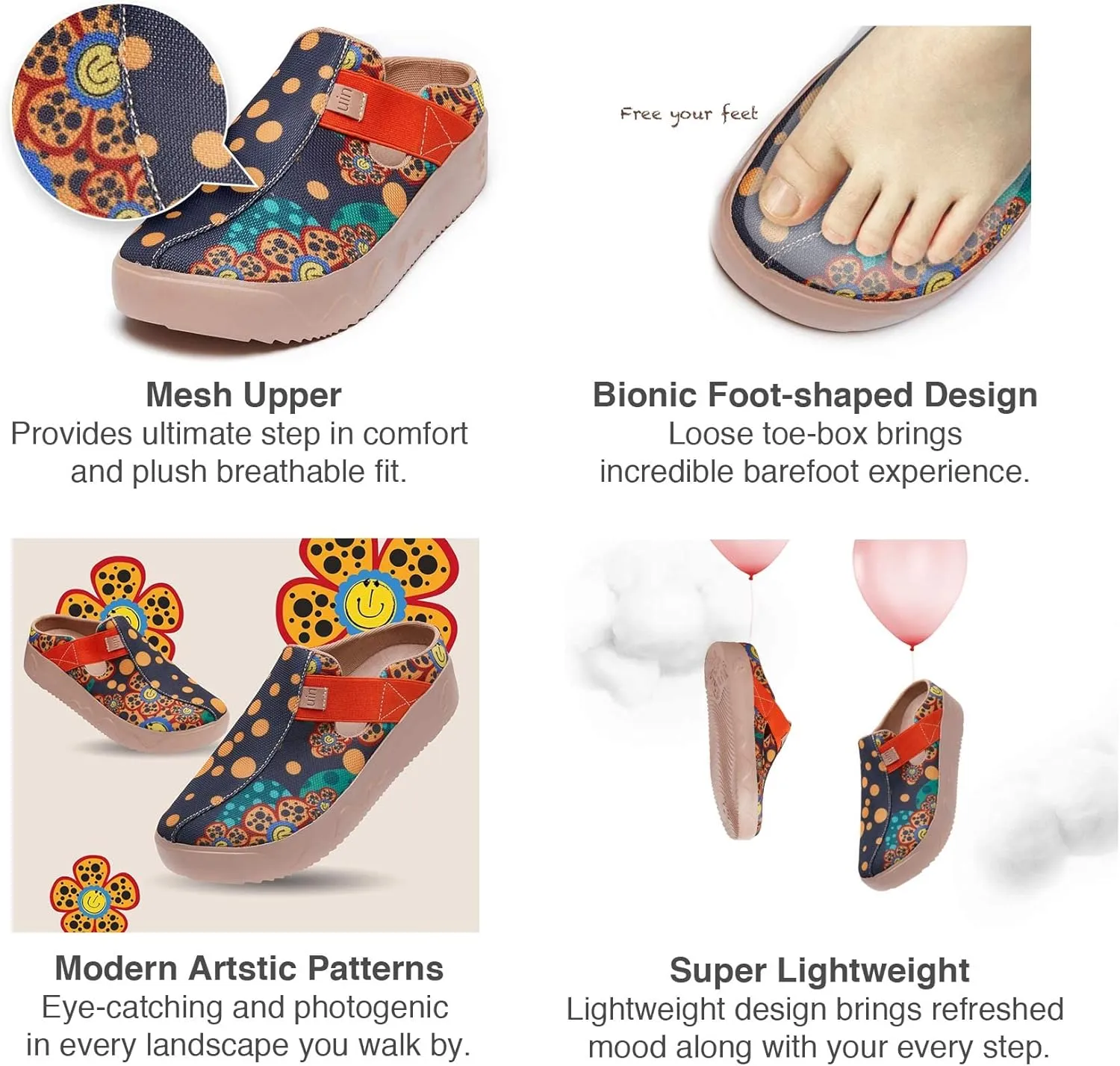 UIN Women's Art Painted Travel Shoes Slip On Casual Loafers Lightweight Comfort Fashion Sneaker Fuerteventura
