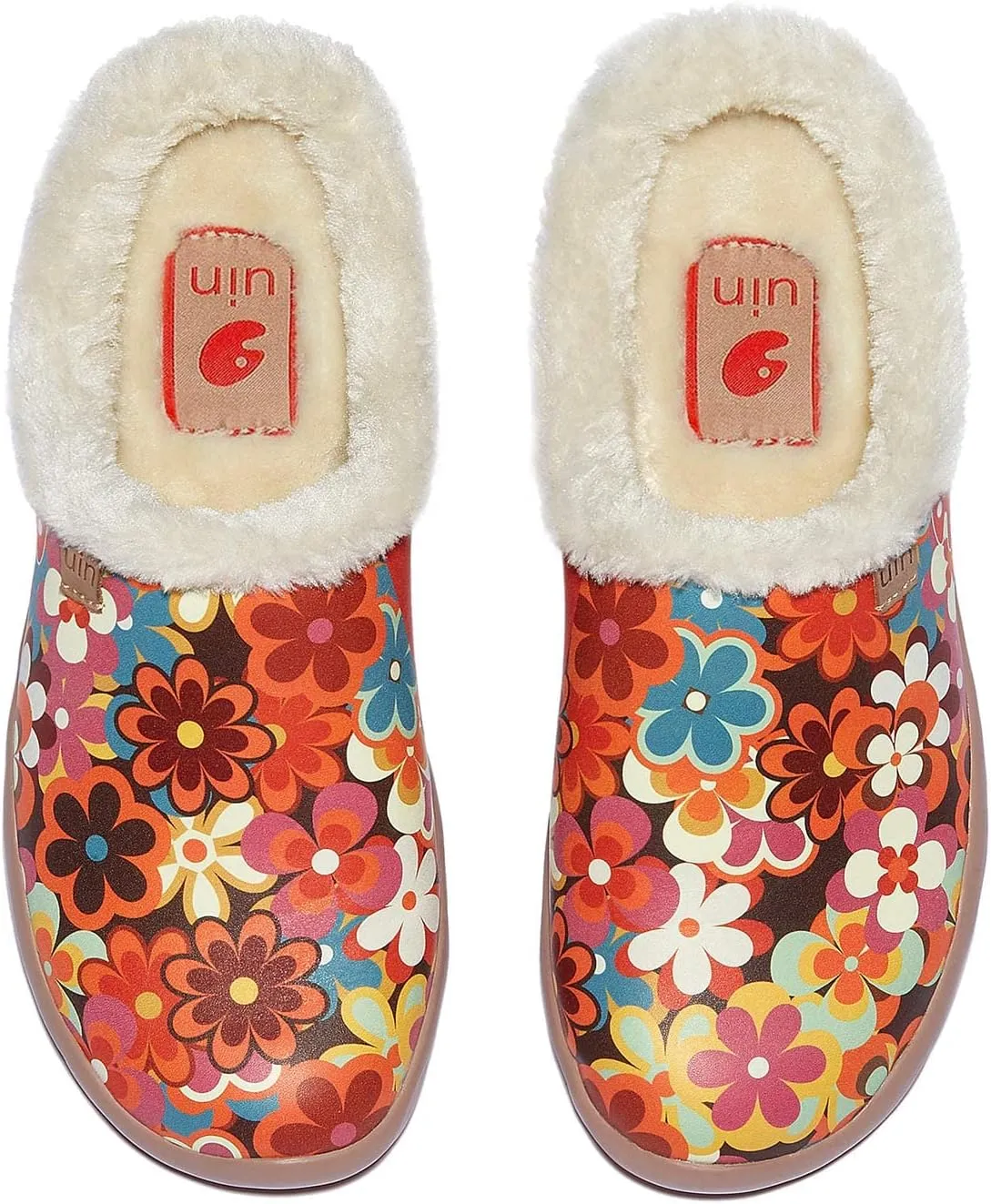 UIN Women's Mules Fashion Comfort Travel Art Painted Chunky Shoes Wide Toe Casual Household Slippers Slip On Loafers