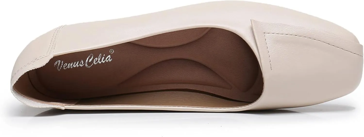 VenusCelia Women's Plain Dance Flat Shoe