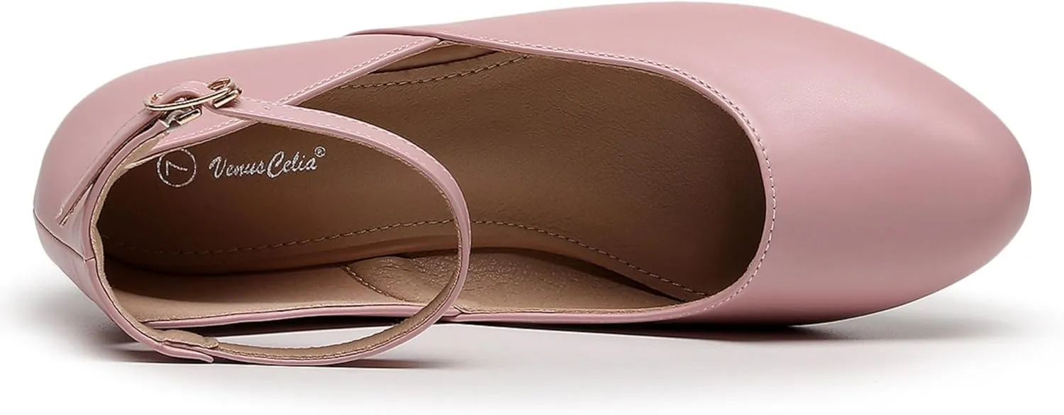 VenusCelia Women's Serenity Strap Flats Shoe