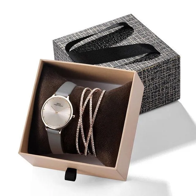 Watch Exquisite Drawer Box Crystal Bracelet Watch Set Source