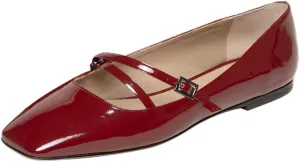 Women Closed Square Toe Ballet Flats Strap Buckle Comfortable Fashion Party Casual Mary Jane Flats Size 4-16 US