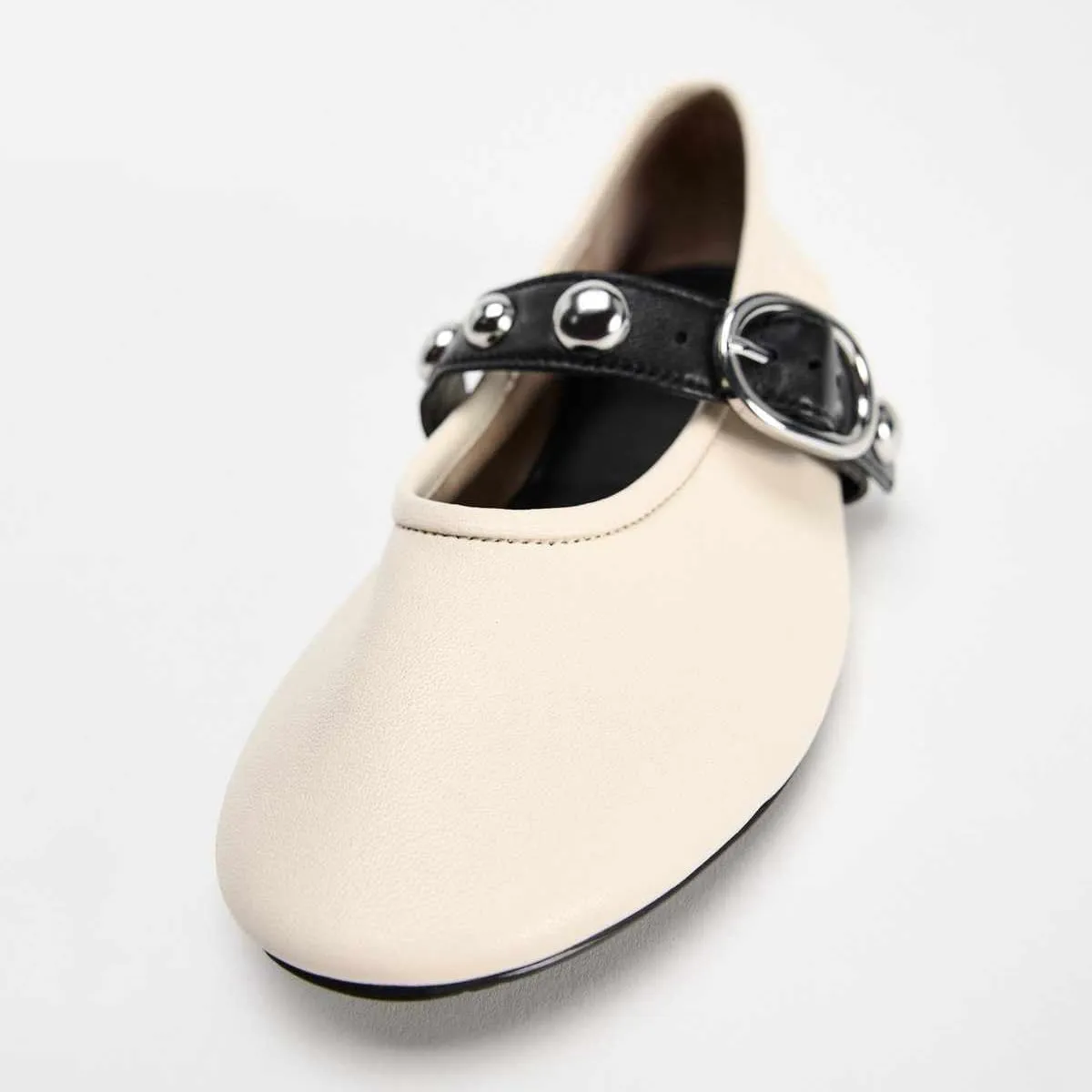 Women's Elegant Patent Ballet Flats Buckle Strap Mary Jane Flats Round Toe Ballet Flat Shoes for Women