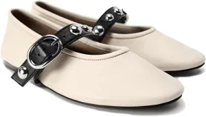 Women's Elegant Patent Ballet Flats Buckle Strap Mary Jane Flats Round Toe Ballet Flat Shoes for Women