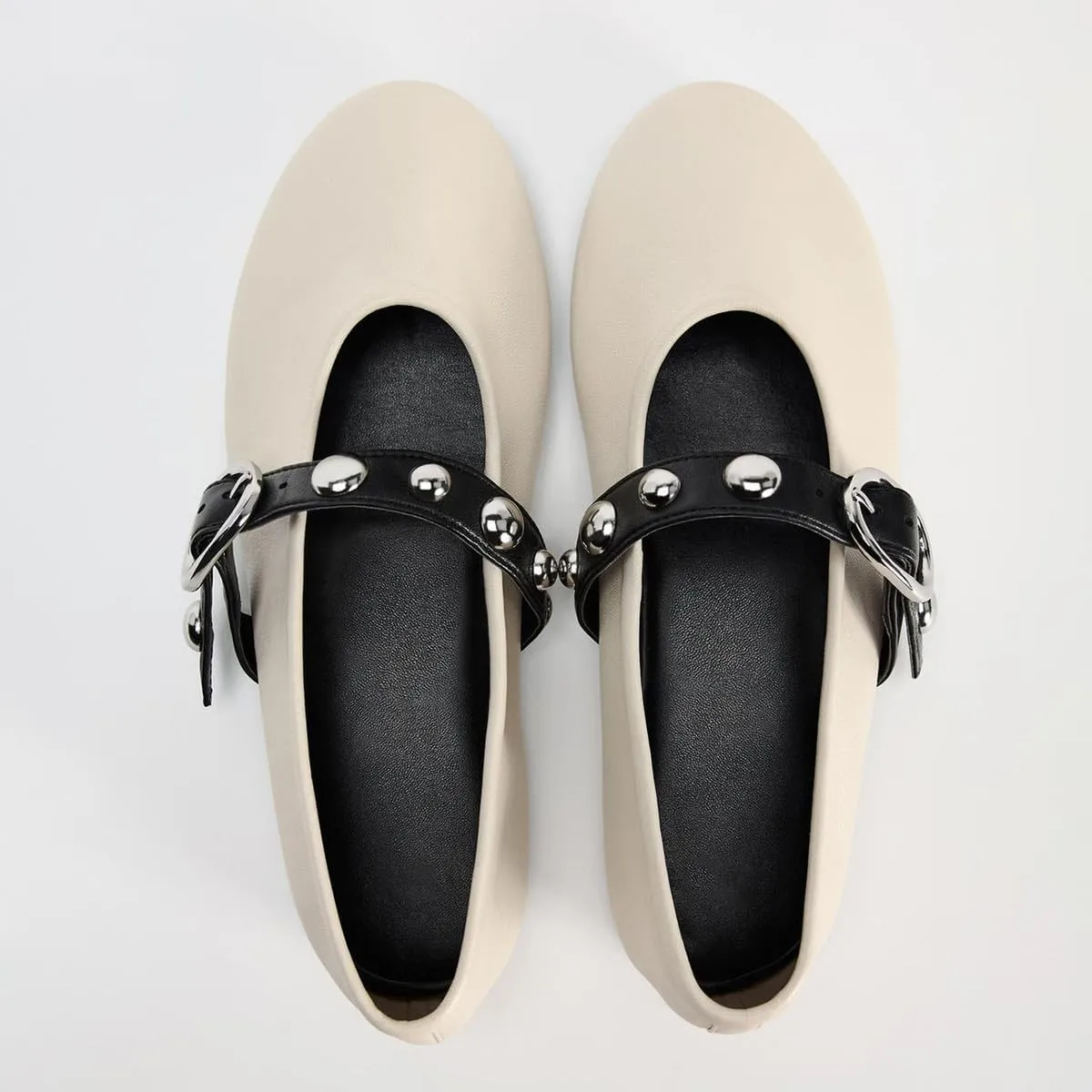 Women's Elegant Patent Ballet Flats Buckle Strap Mary Jane Flats Round Toe Ballet Flat Shoes for Women