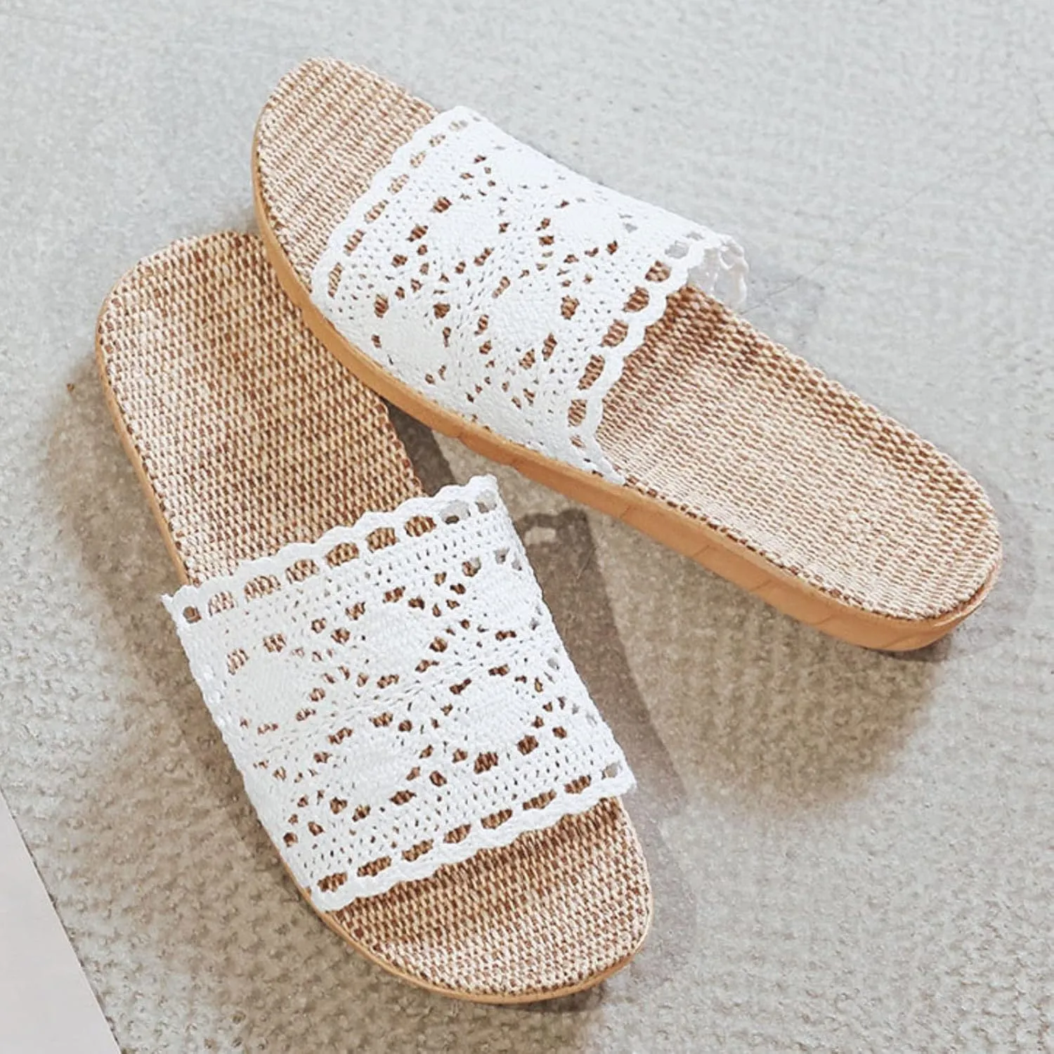 Womens Slide Sandals Size 12 Hollow Lace Slippers Rubber Flat Heel Flat Sole Foldable Slippers for Women with