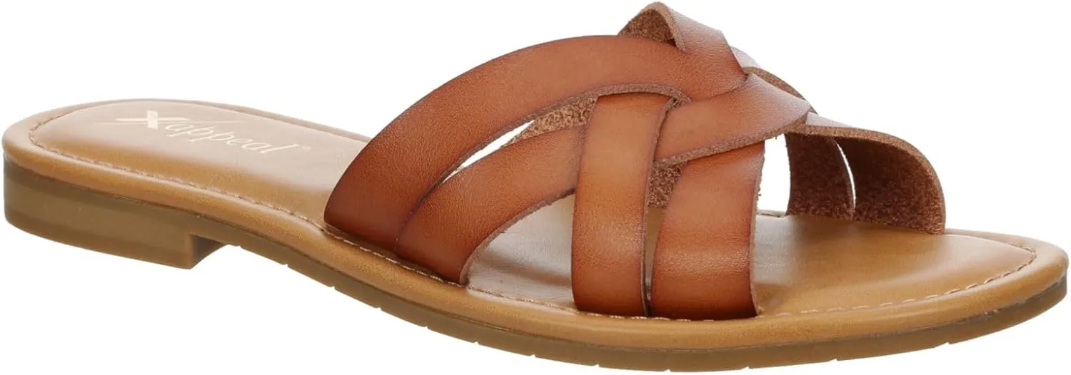 XAPPEAL Andie - Women's Strappy Slip-On H-Band Flat Slide Sandals