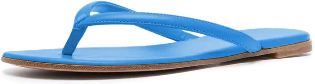 XYD Women Flats Flip Flops Slip On Open Toe Thong Sandals Thin Strap Comfortable Casual Walking Slippers Shoes