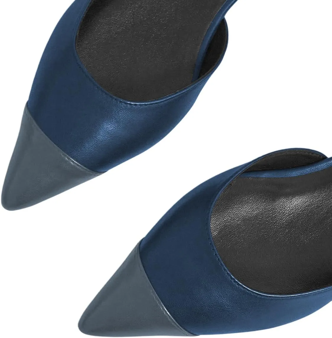 YDN Women's Cap Toe Low Heeled Pumps Pointed Toe Flat Sandals Ankle Buckled Strap Chic Dress Party Casual Shoes Size 4-16 US